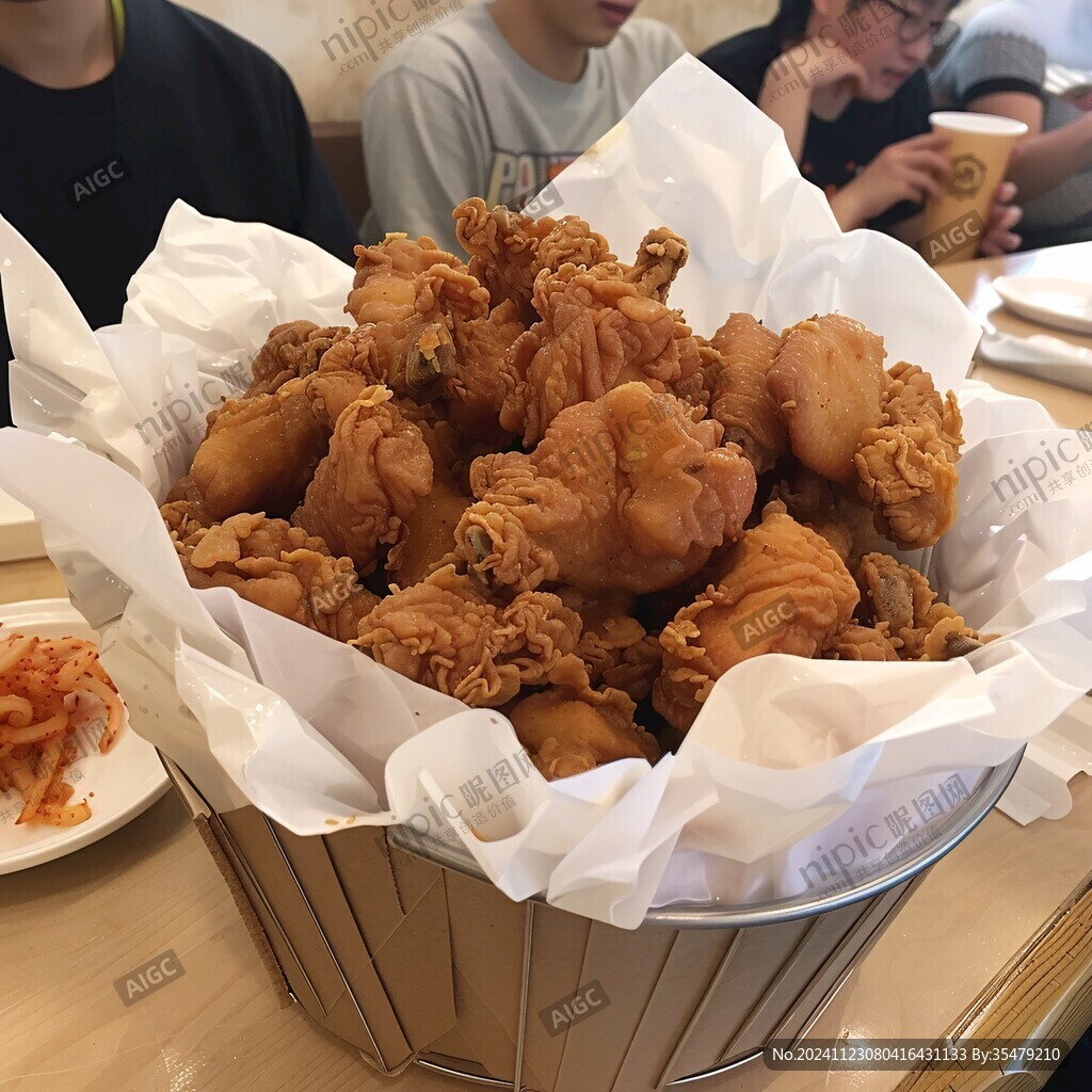 竹籠麻花爆雞塊