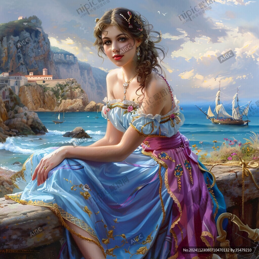 唯美人物油畫