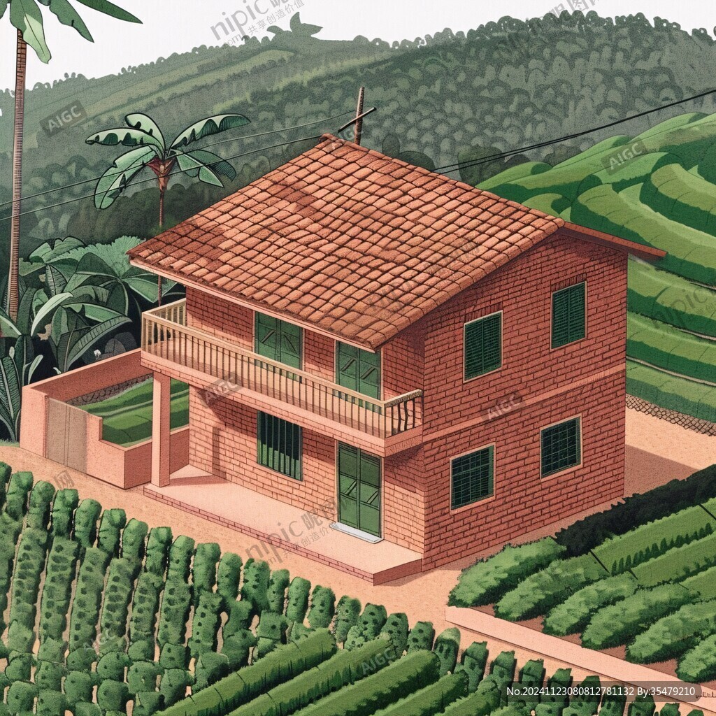 茶園茶莊插畫