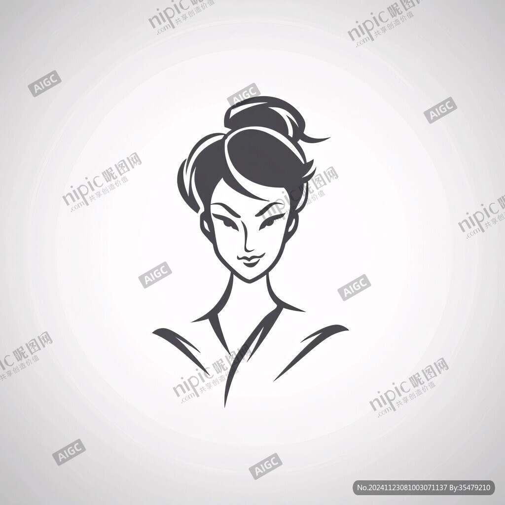 簡約美女插圖