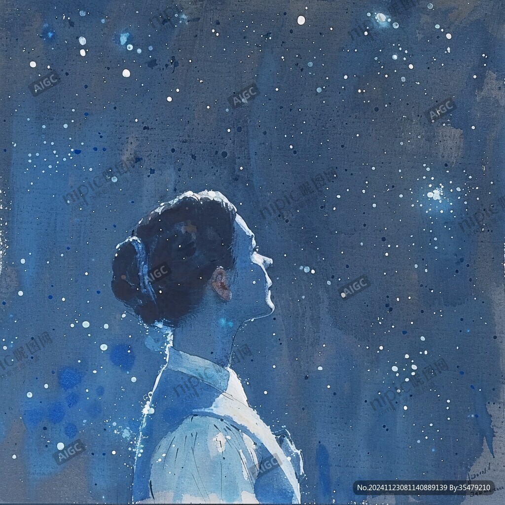 星辰大海女孩背影
