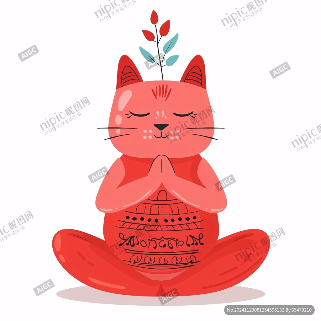 招財(cái)貓插畫設(shè)計(jì)
