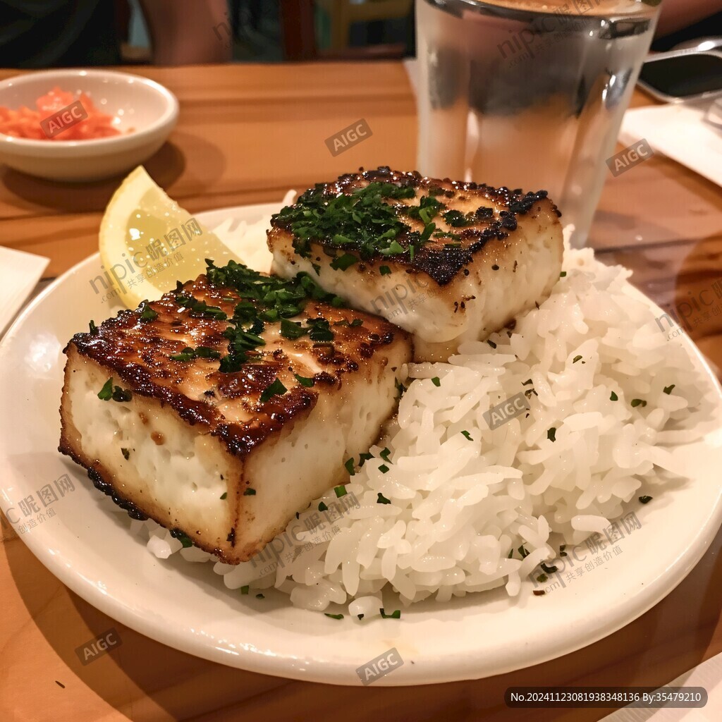 燒板鱈魚飯