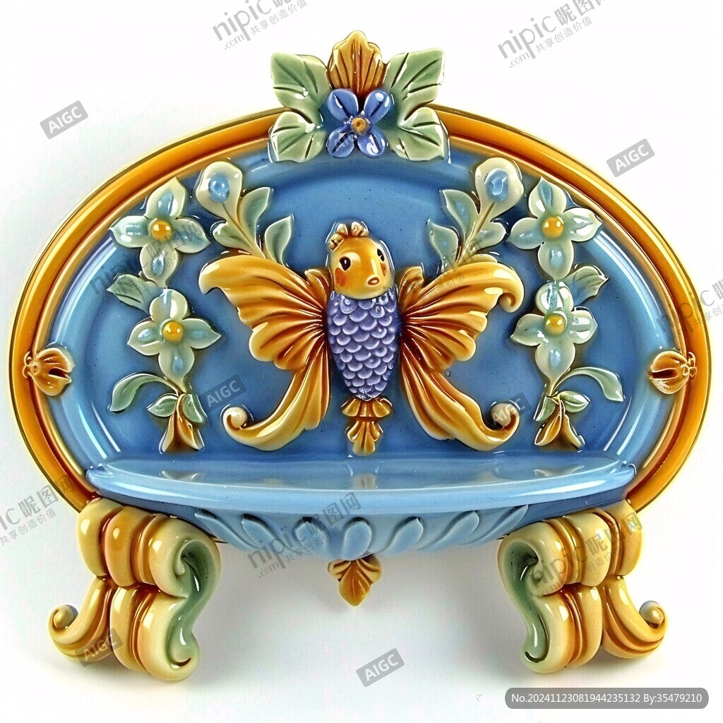 掐絲琺瑯雙魚花插