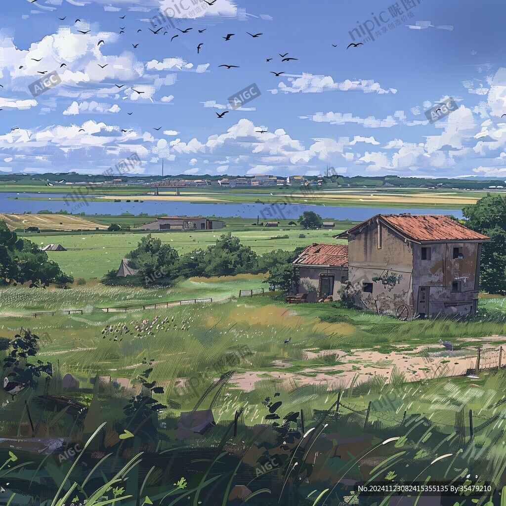 鄉(xiāng)村場景插畫
