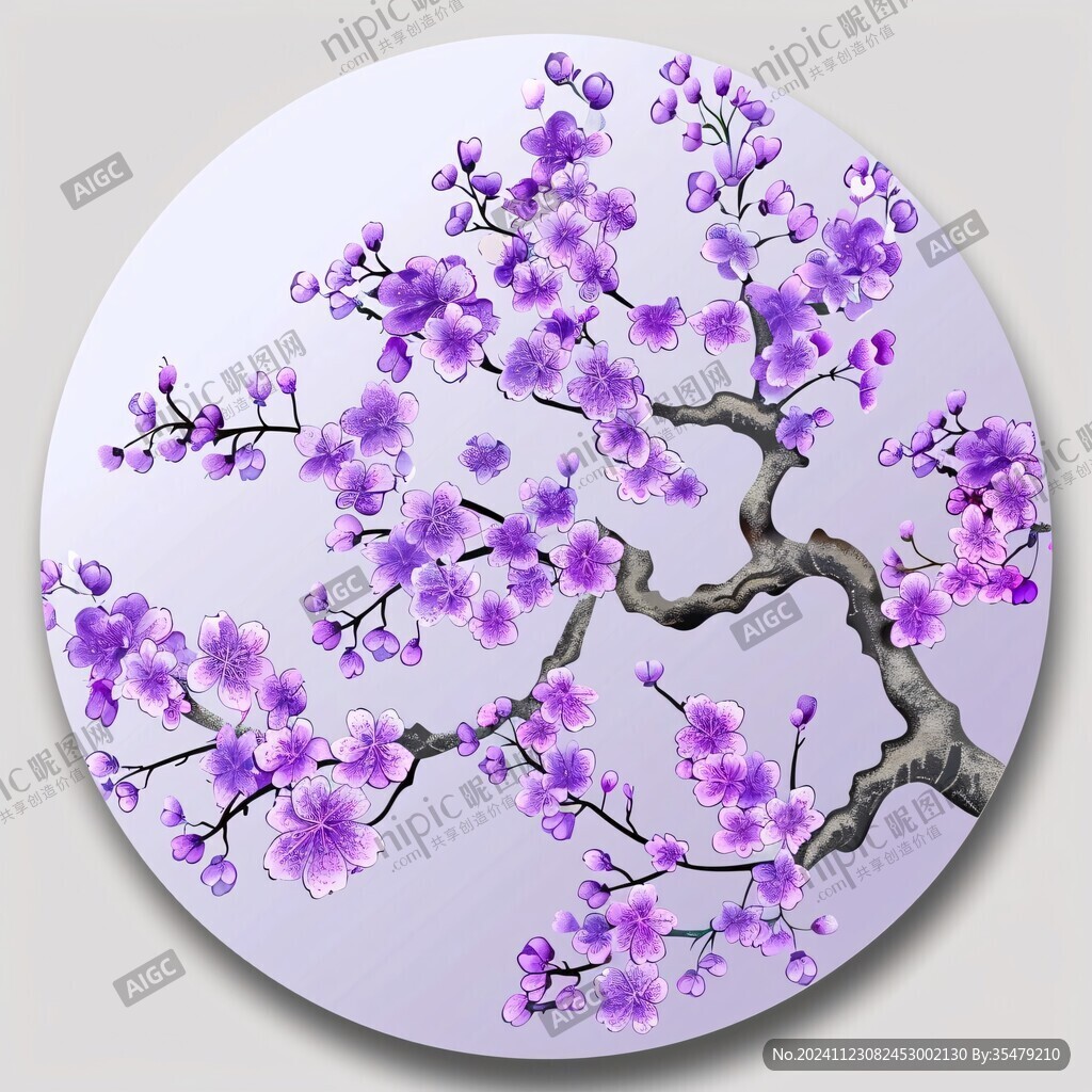梅花圓形裝飾畫(huà)