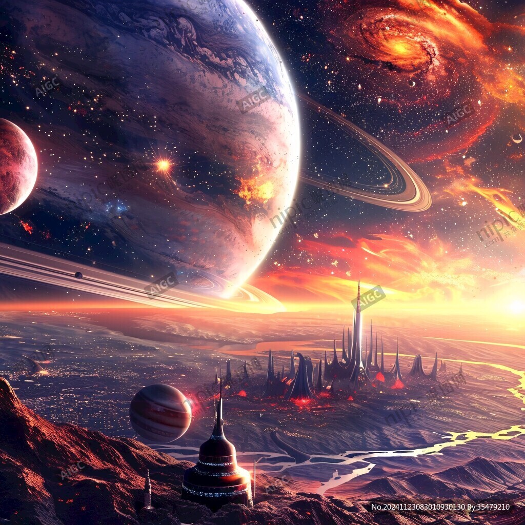 外星球幻想場景插畫