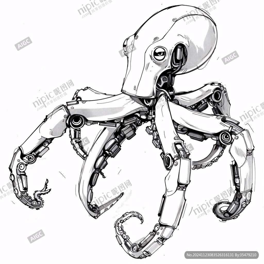 章魚線稿