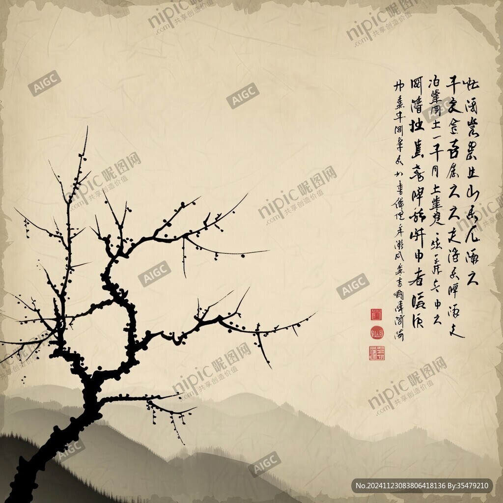 梅花禪意畫