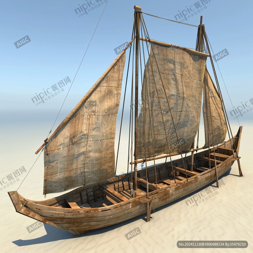 古代海船木帆船