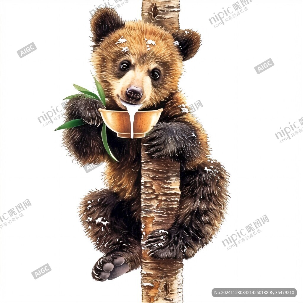 抱樹(shù)的小熊