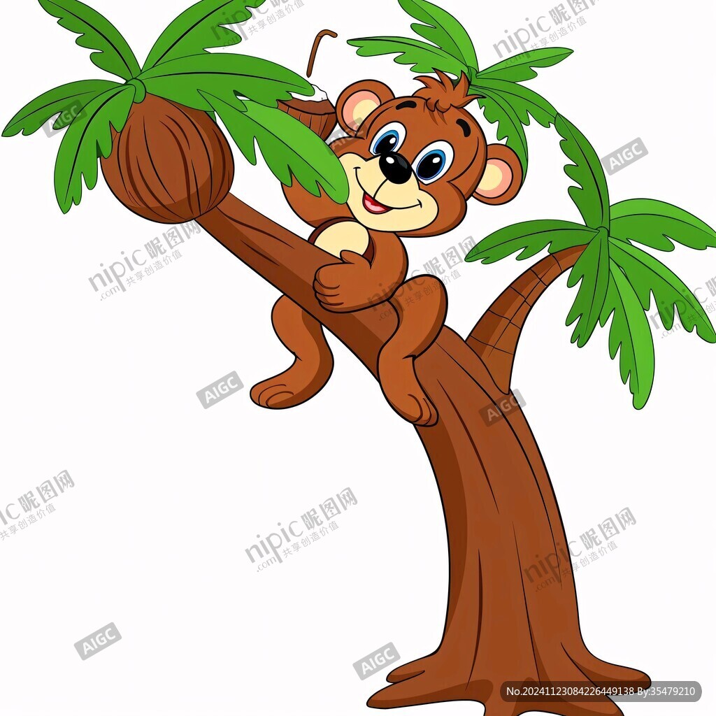 棒仔猴手繪印花