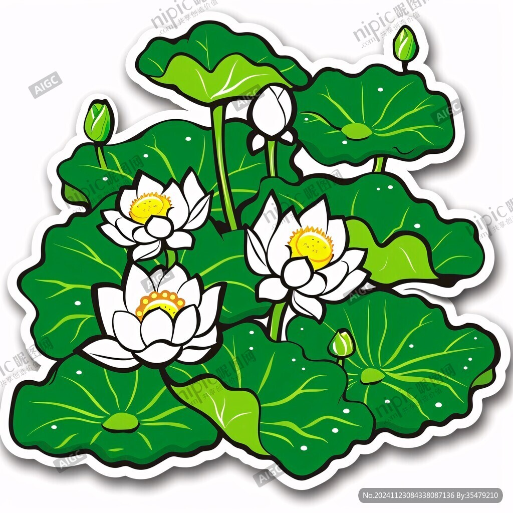 荷花貼紙