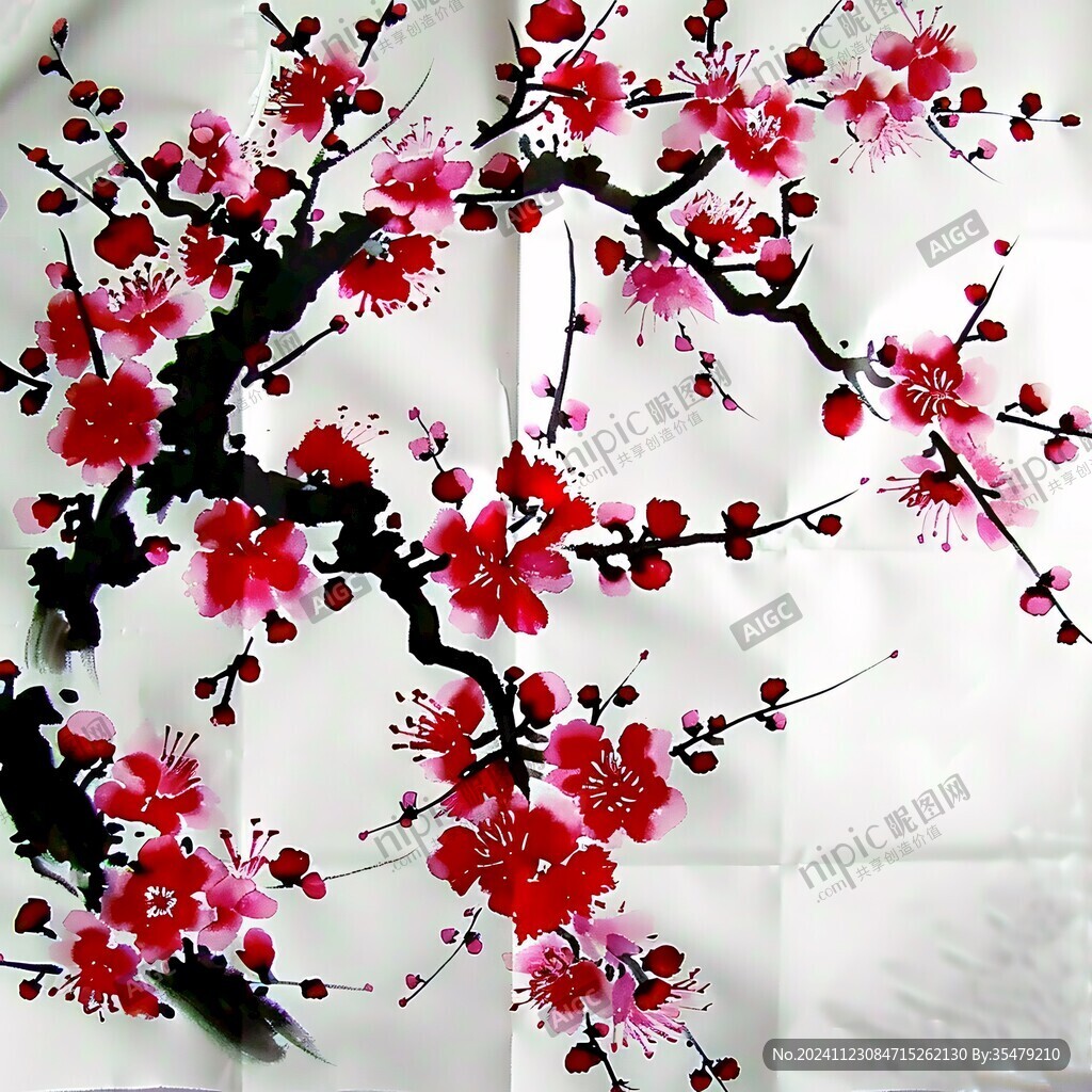 梅花無框畫掛畫