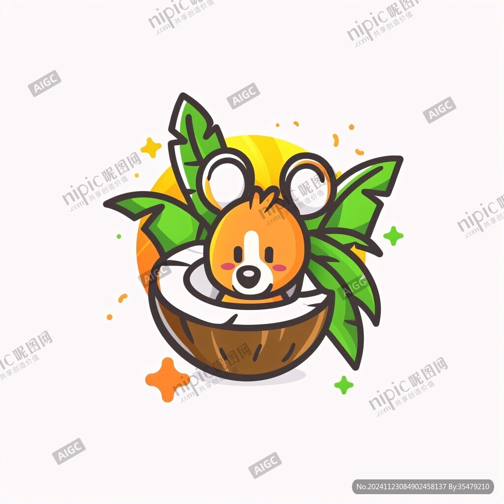 果汁吉祥物logo