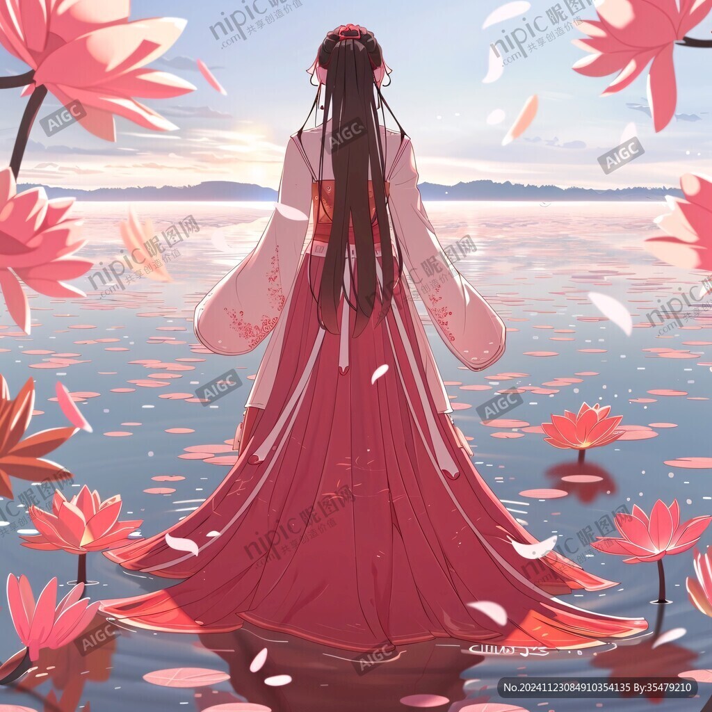 古風(fēng)背影女孩插畫(huà)