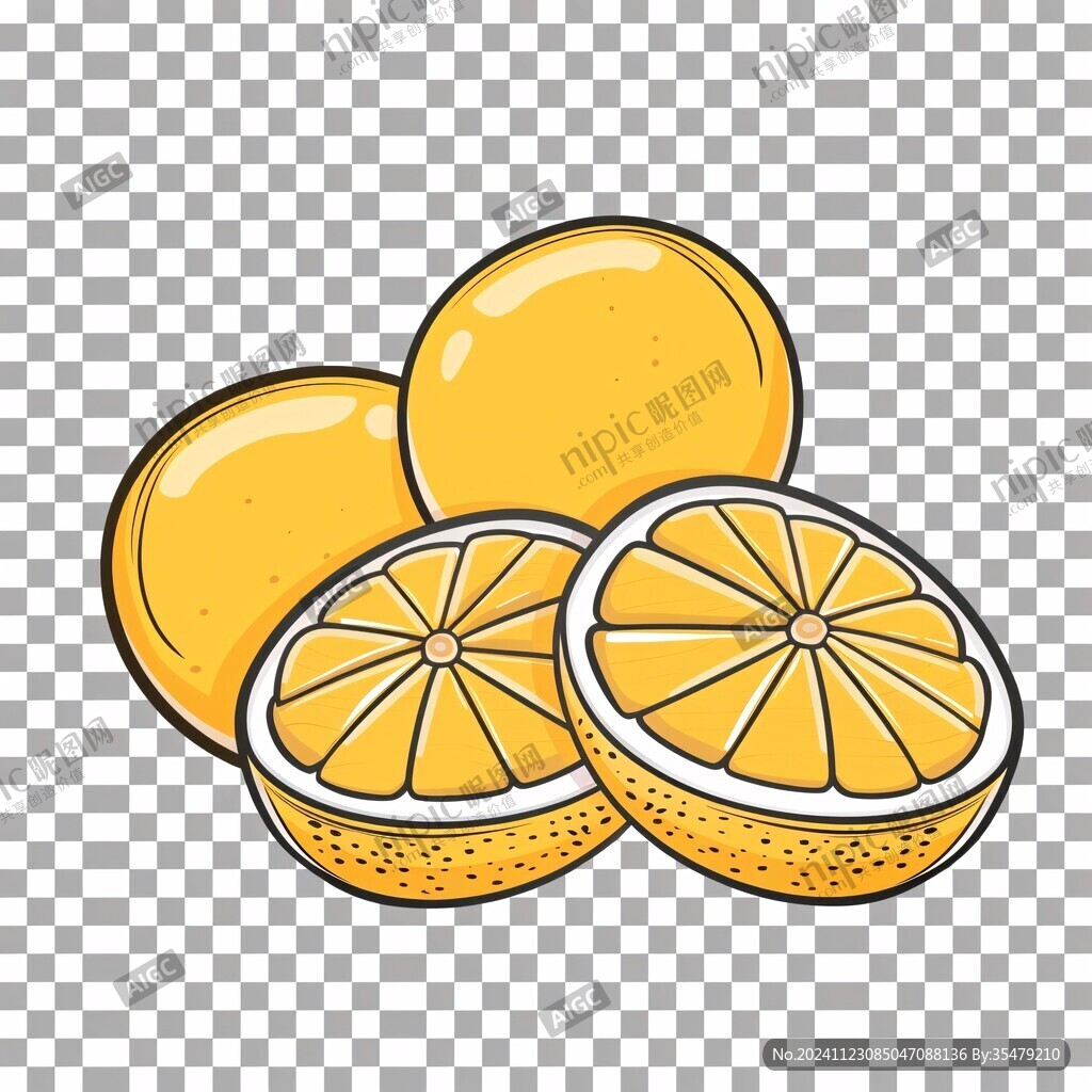 黃金葡萄柚插畫