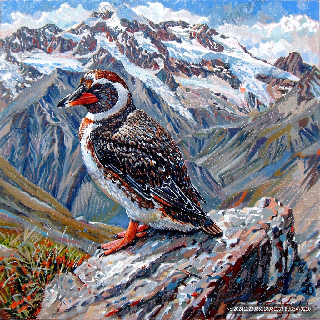 野生鳥類油畫