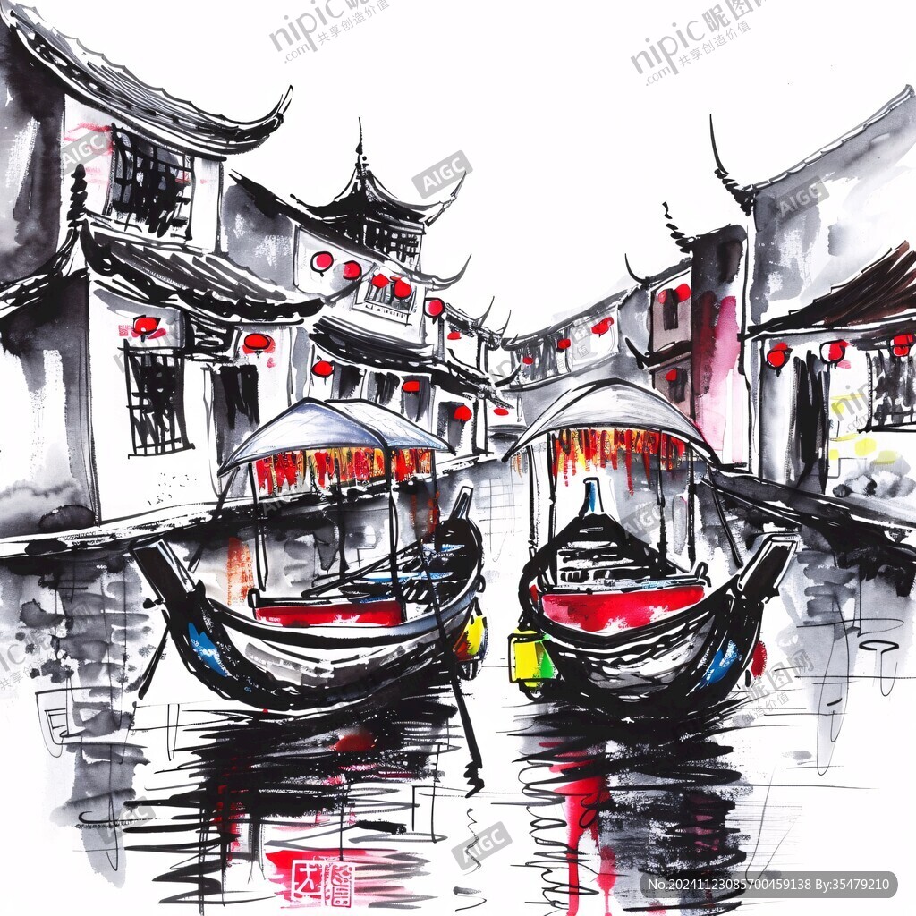 西塘水彩水墨建筑設(shè)計(jì)
