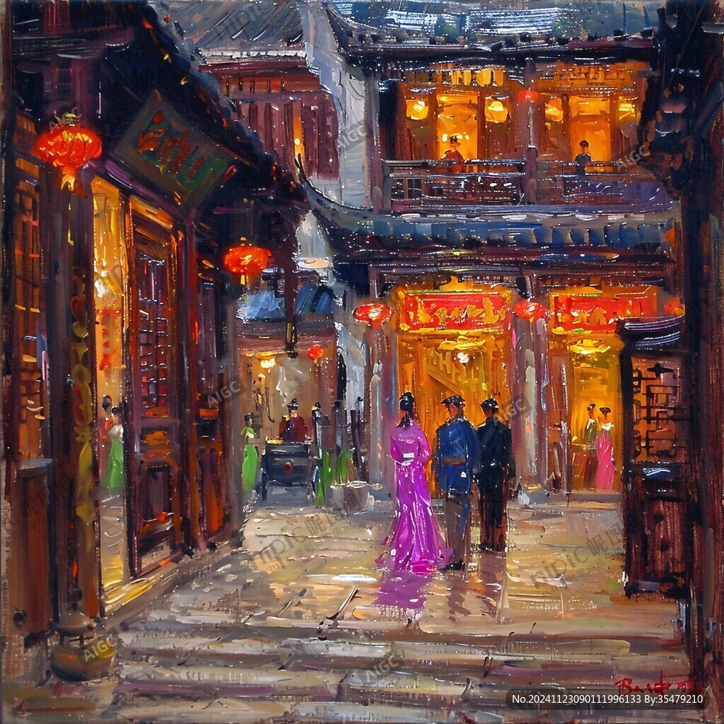 束河古鎮(zhèn)插畫