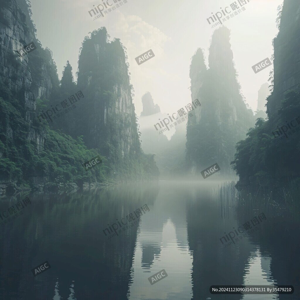 朦朧山水風景