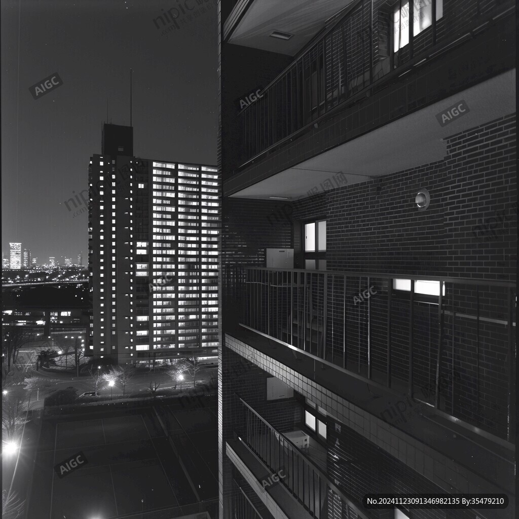 黑白住宅樓