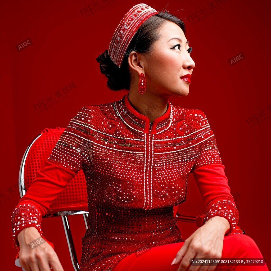 紅色民族服裝