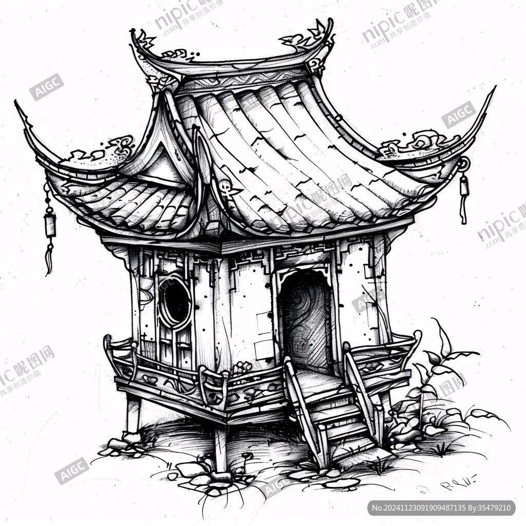 天尊閣線稿