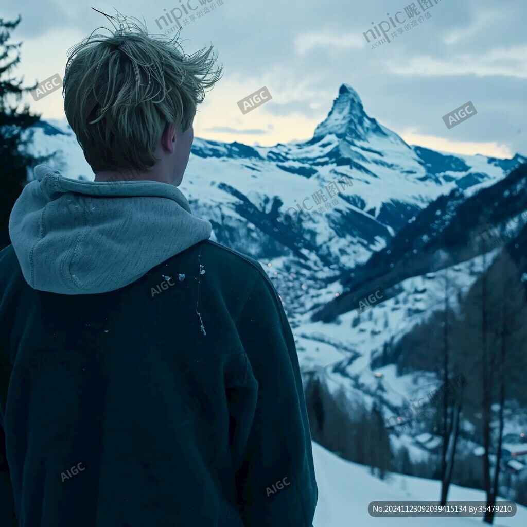 一個人看雪山
