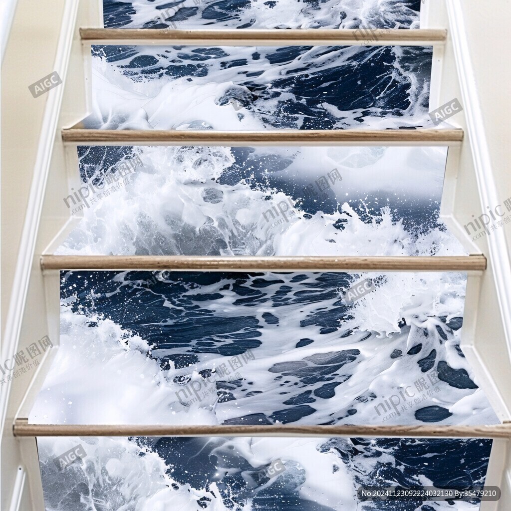 新中式水墨海浪裝飾畫