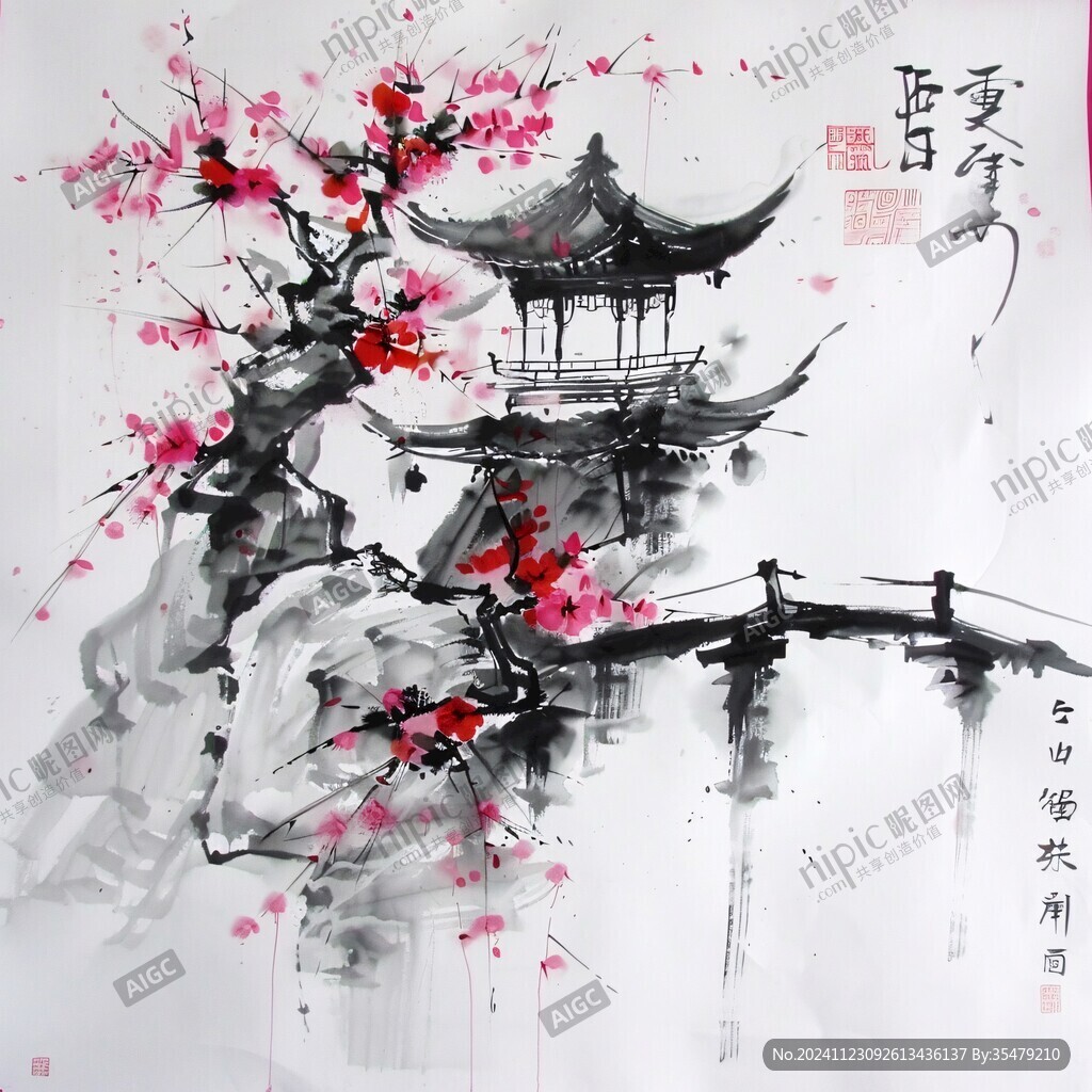 江南梅花古亭
