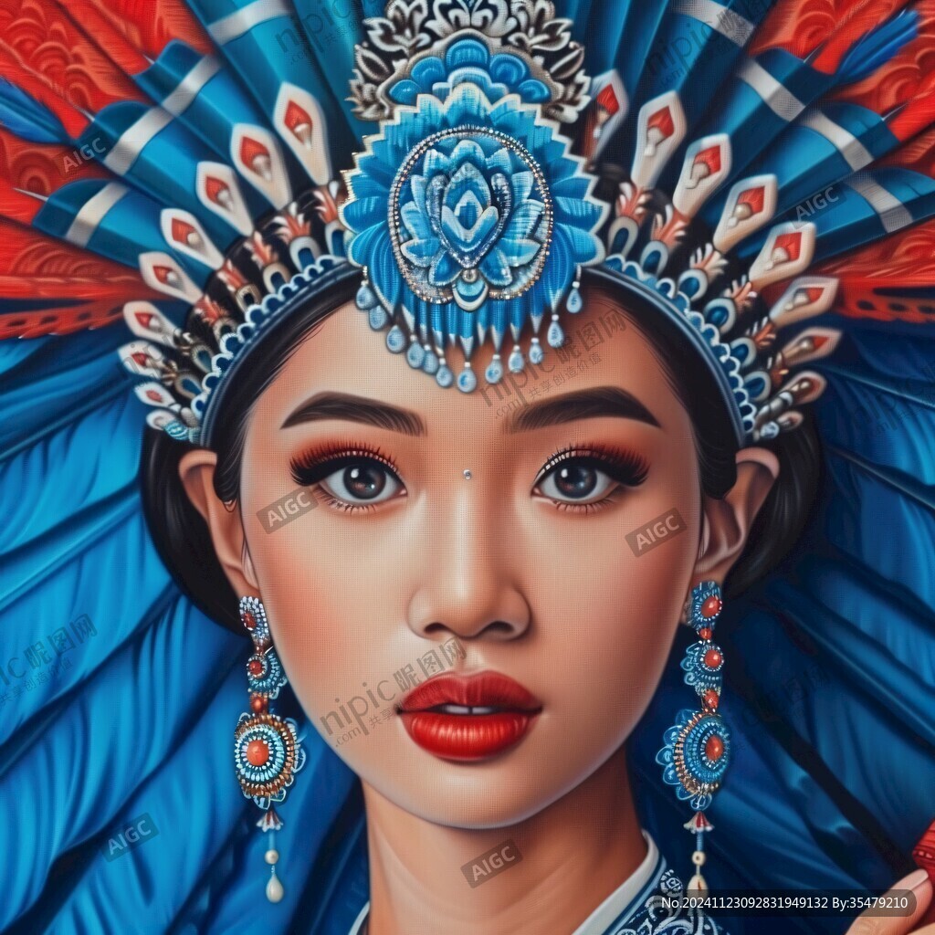 民族女孩原創插畫