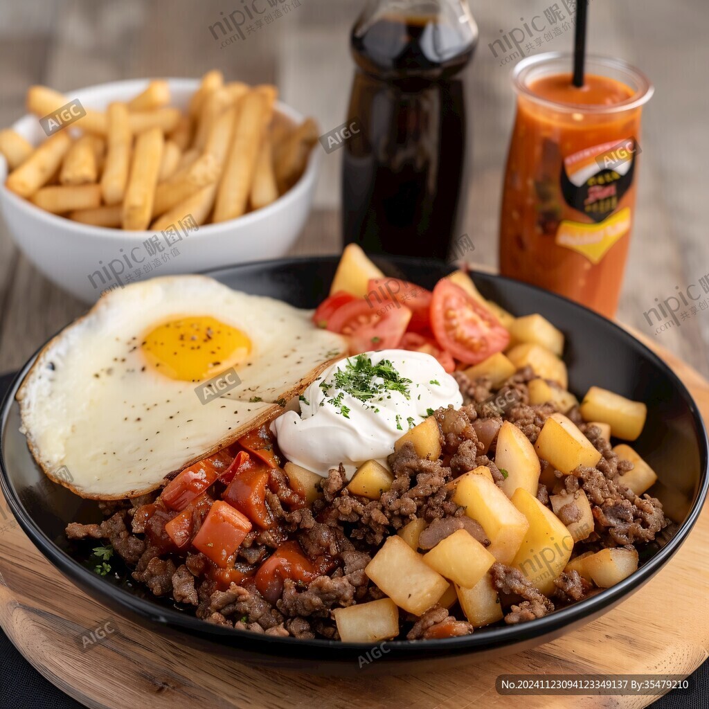 窩蛋牛肉套餐飯
