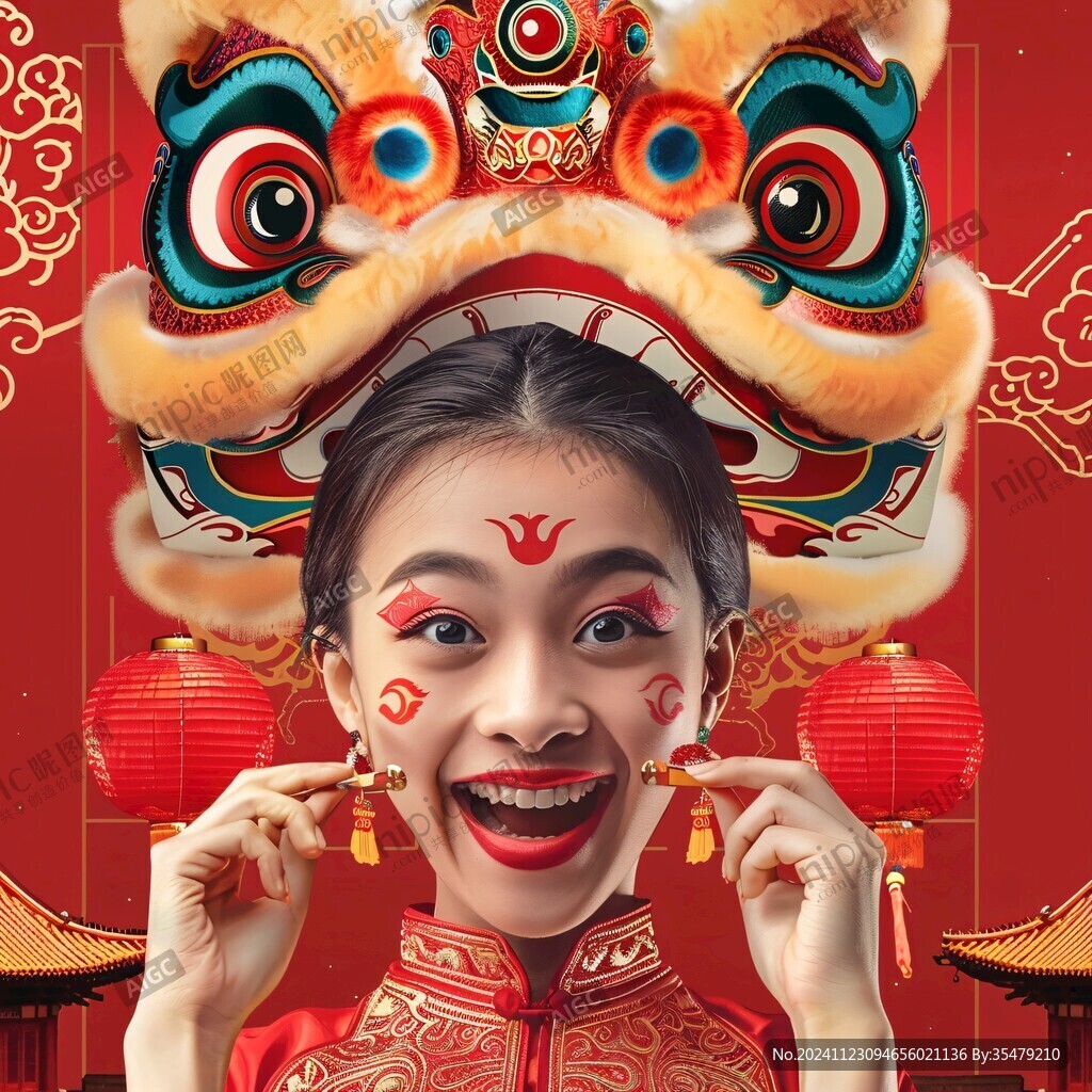 舞獅貼紙頭像