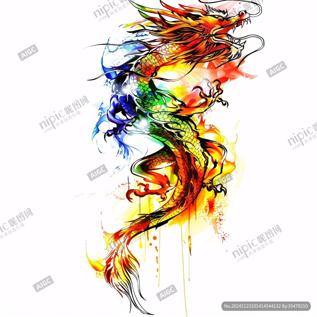 色彩艷麗龍風(fēng)圖