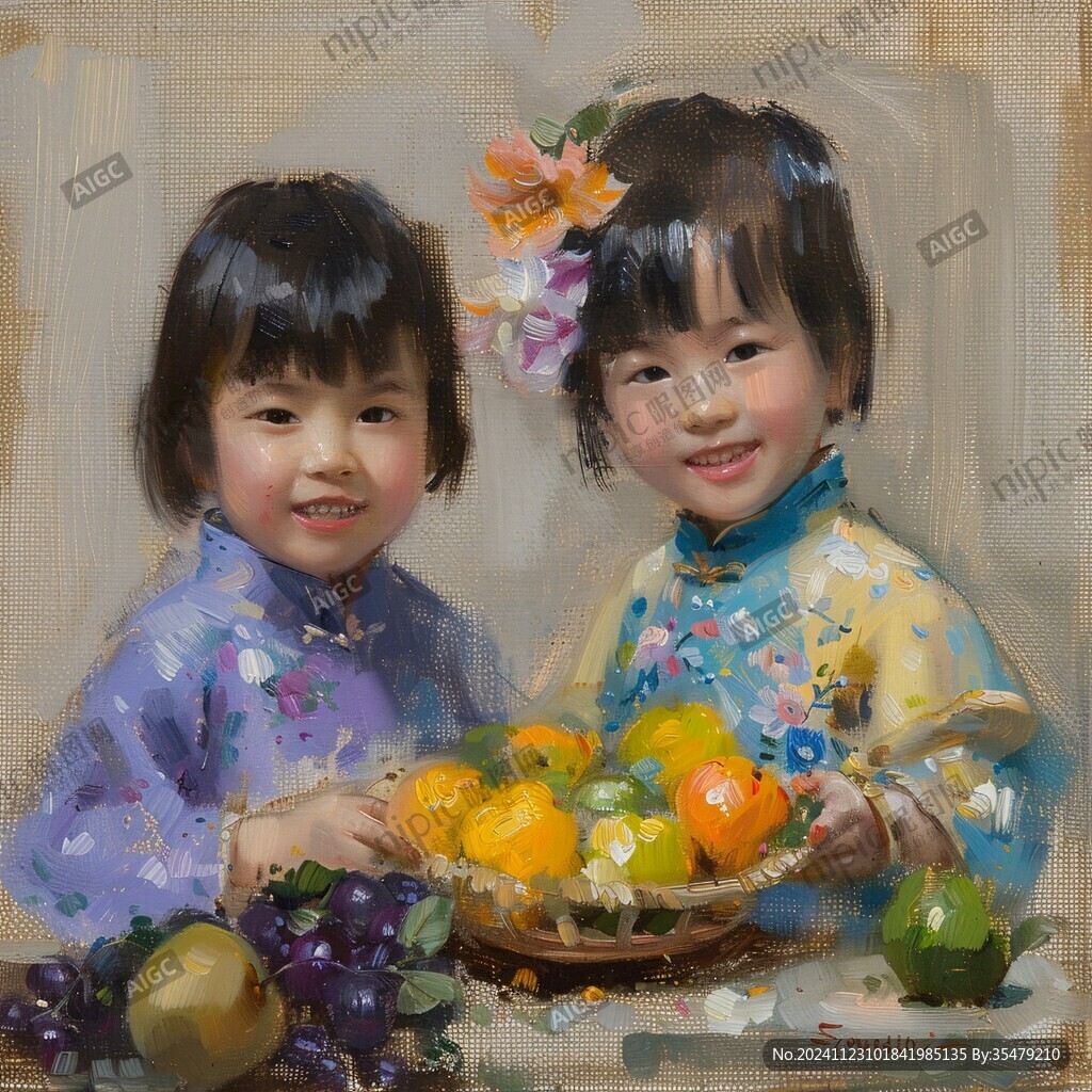 小朋友油畫