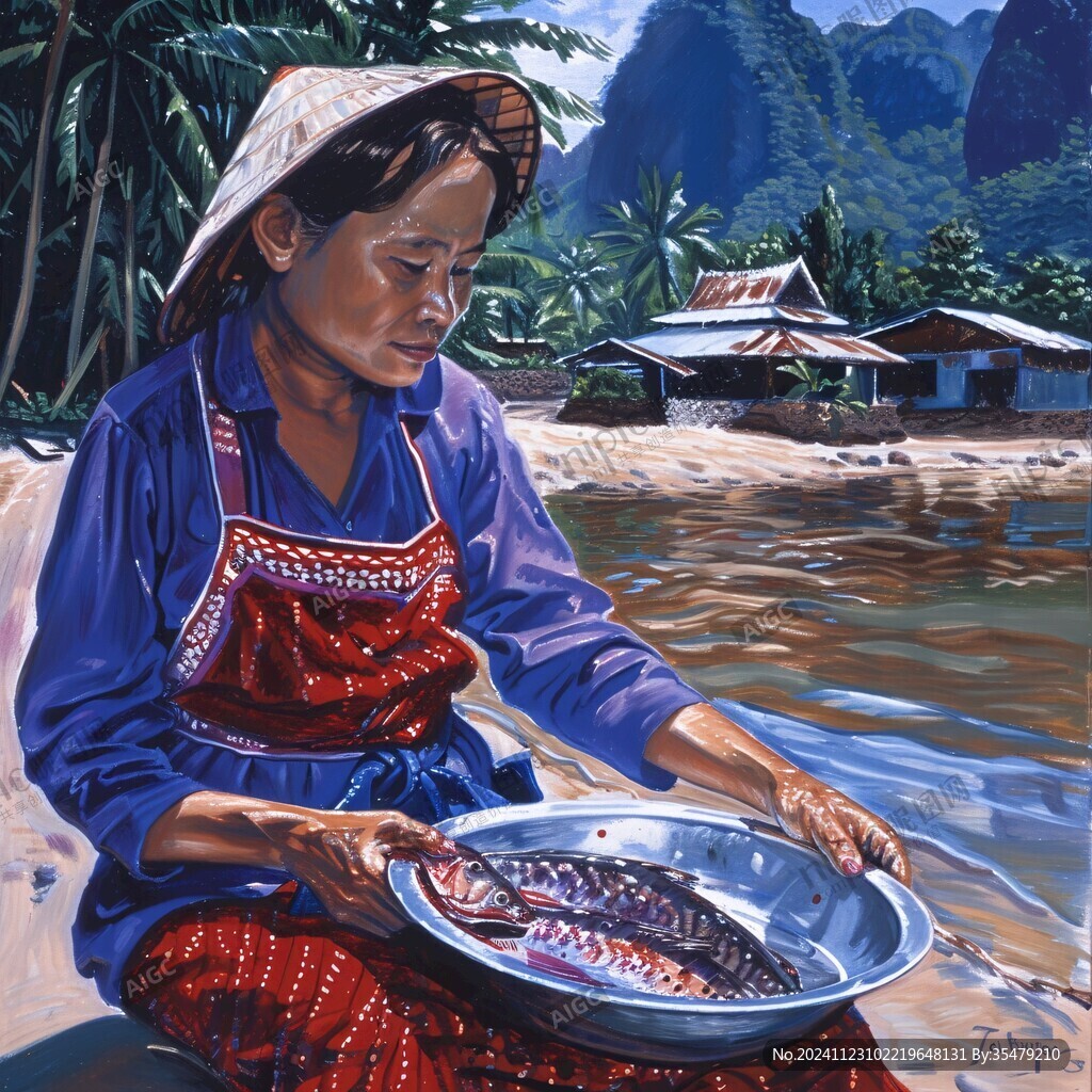 賣魚插畫