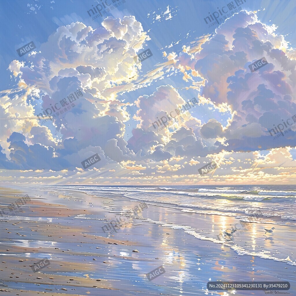 陽光海灘海邊云海