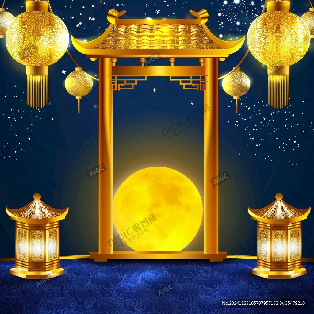 中秋門樓拍照背景