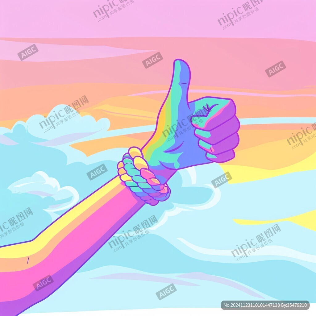 豎大拇指插畫