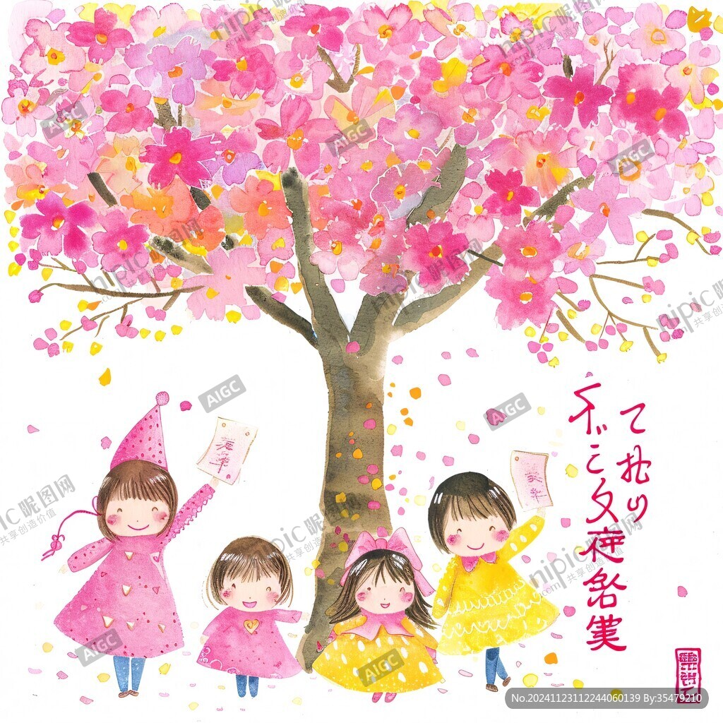 一起賞櫻花書法