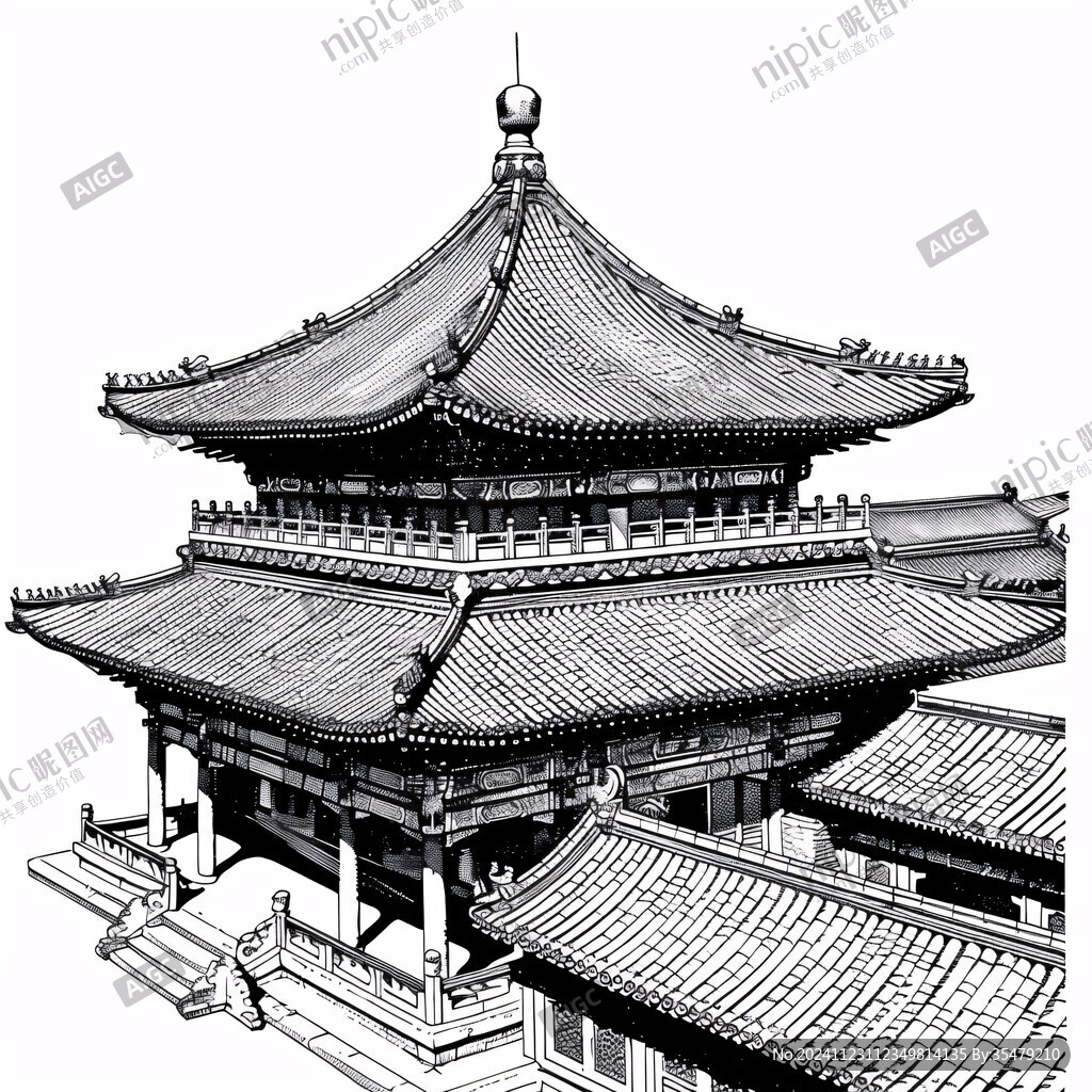 東大殿線稿