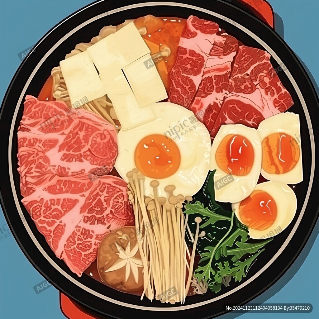 石鍋拌飯插畫