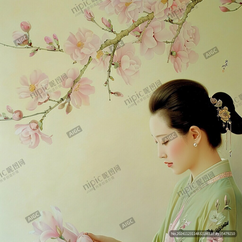 古裝美女壁畫
