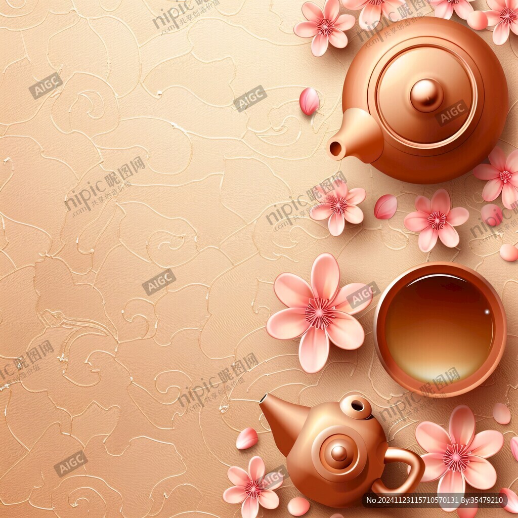 紫銅茶壺插畫