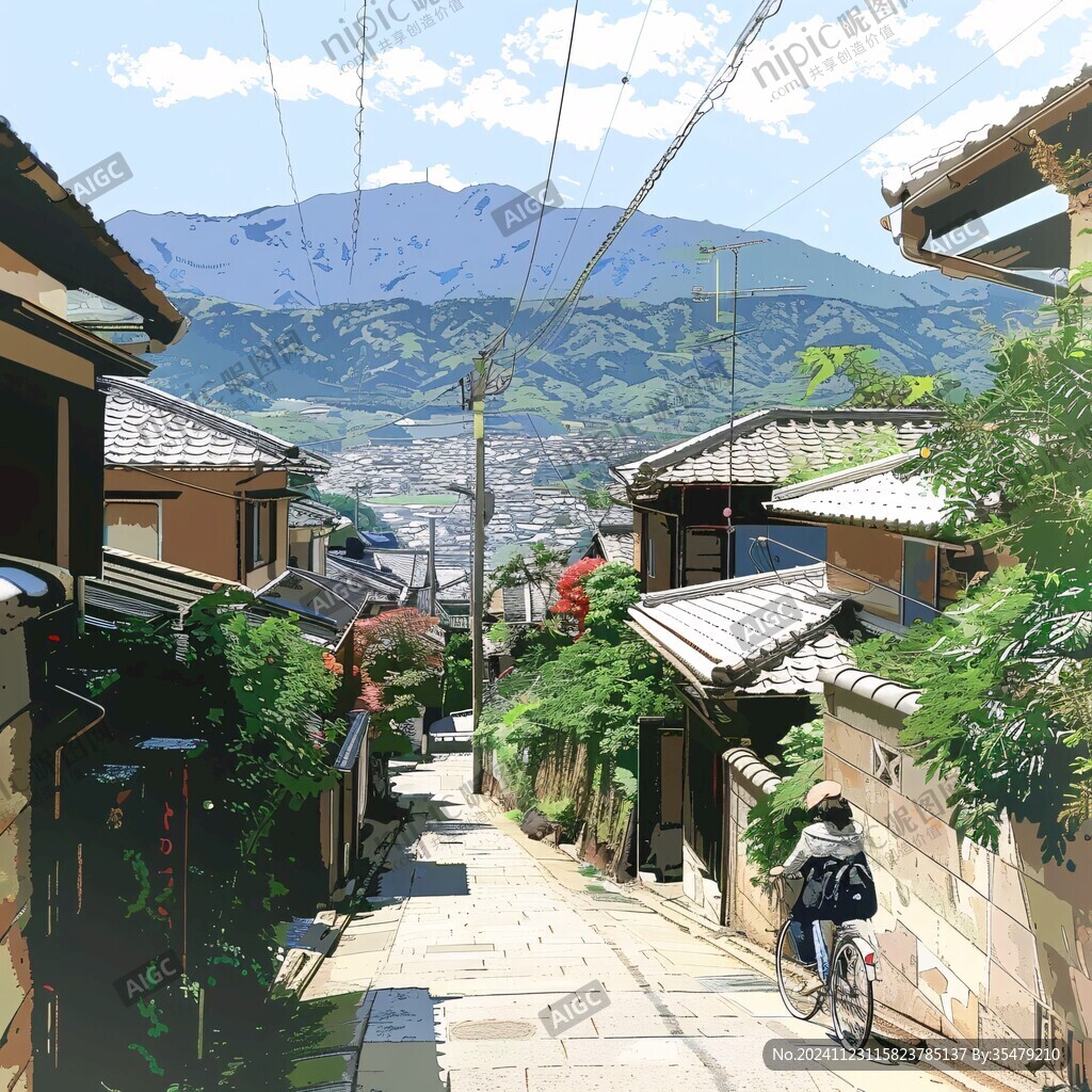 日系風景插畫