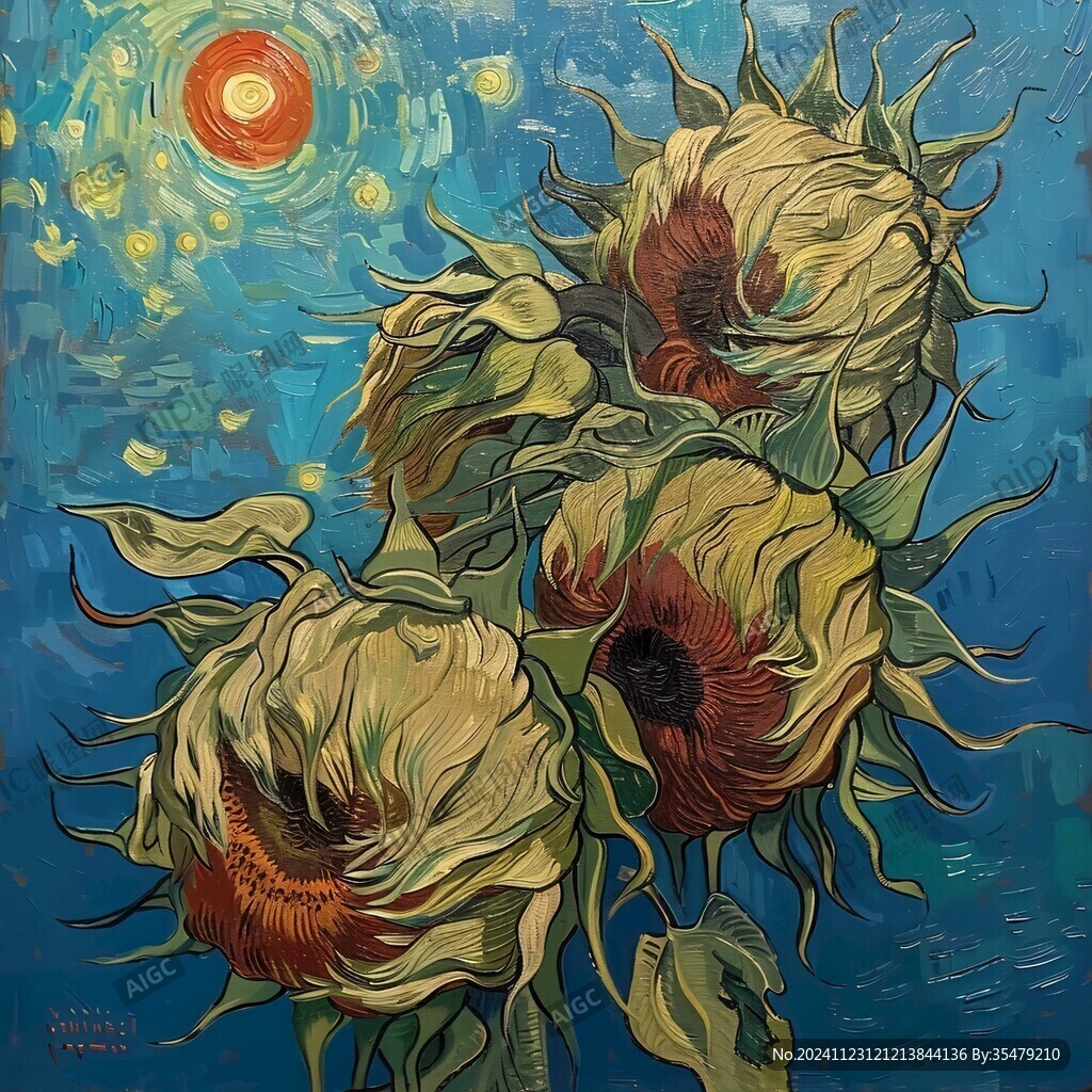 太陽花油畫