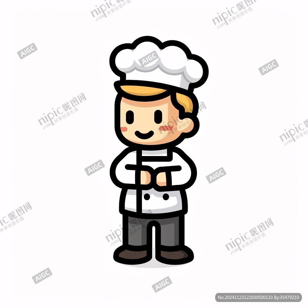 卡通開心男廚師頭像