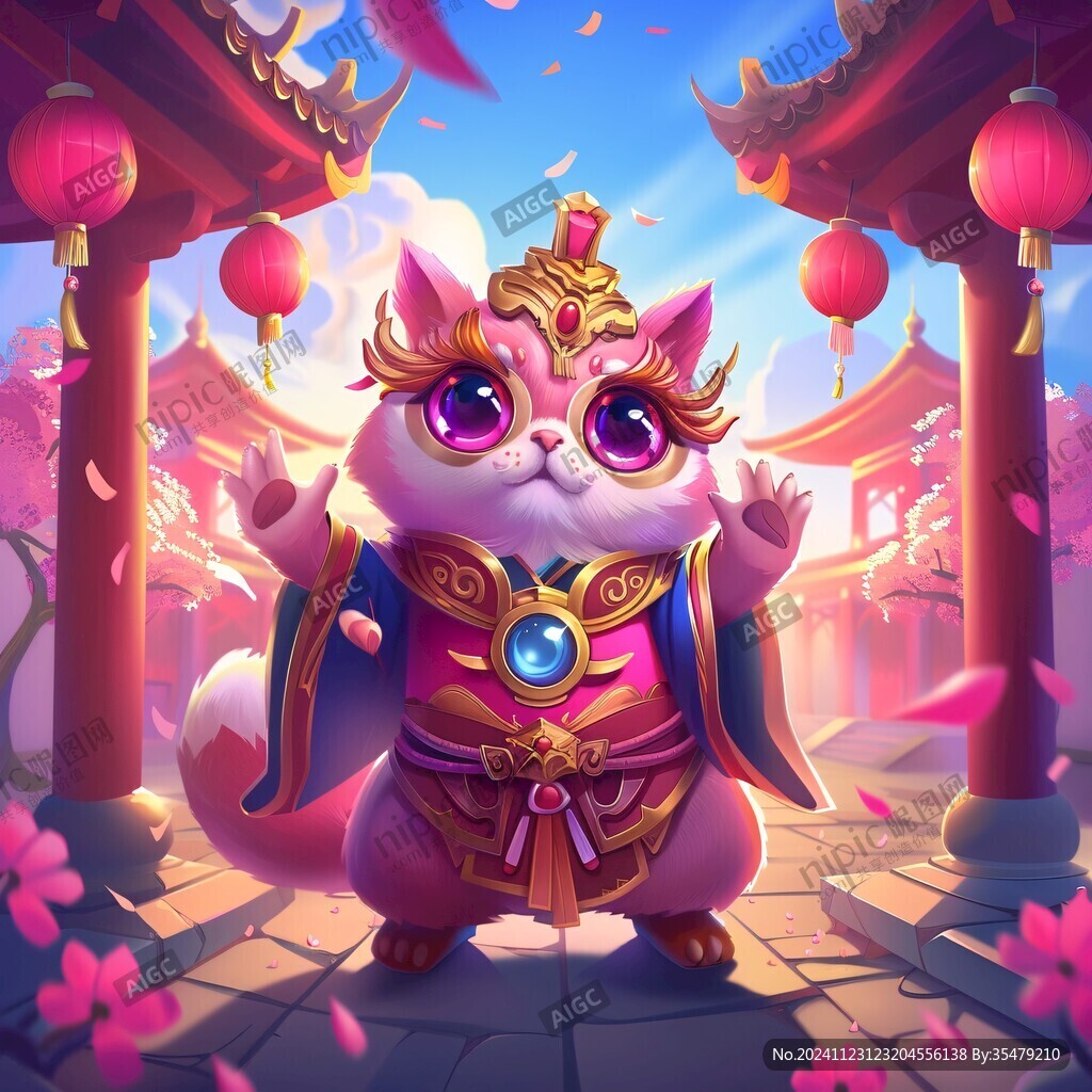 招財(cái)貓插畫(huà)設(shè)計(jì)
