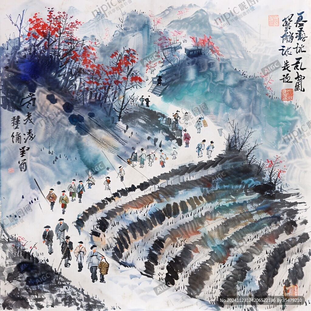 神農(nóng)架釀酒插畫